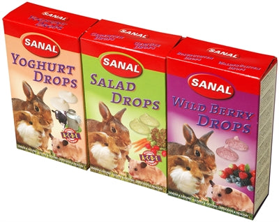 Sanal Knaagdier 3-Pack Drops Yogurt/Salad/Wild Berry 3X45 GR