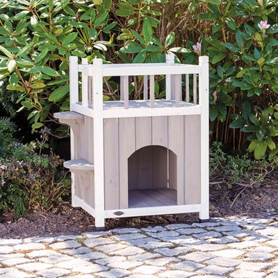 Trixie Kattenhuis Cat's Home Met Balkon Grijs / Wit 45X65X45 CM