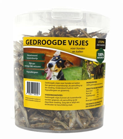 Utopia Gedroogde Visjes Voor Hond En Kat 1,2 LTR