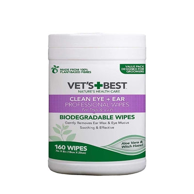 Vets Best Clean Ear / Eye Wipes Hond 160 ST