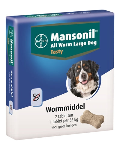 Mansonil Grote Hond All Worm Tasty Tabletten 2 ST