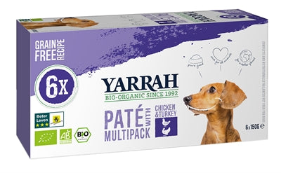 Yarrah Dog Alu Pate Multipack Chicken / Turkey 6X150 GR