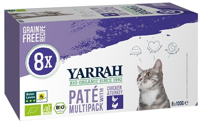 Yarrah Cat Alu Pate Multipack Chicken / Turkey 8X100 GR