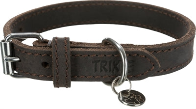 Trixie Halsband Hond Rustic Vetleer Donkerbruin