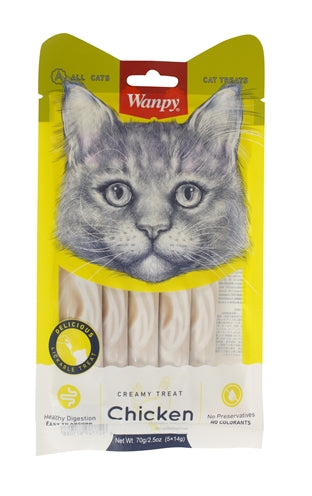 Wanpy Creamy Lickable Treats Chicken 14 GR 5 ST