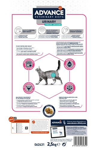 Advance Veterinary Diet Cat Urinary Sterilized Low Calory 2,5 KG