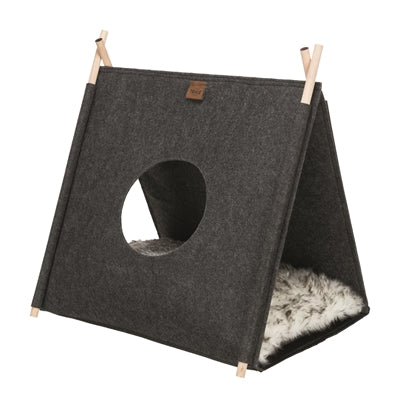 Trixie Kattenmand Tent Elfie Met Kussen Vilt Antraciet 50X46X52 CM