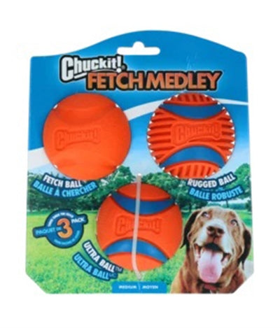 Chuckit Fetch Medley Gen 3 MEDIUM 3 ST