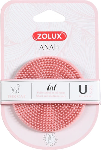 Zolux Anah Borstel Rond Rubber Roze 7,5X7,5X3 CM