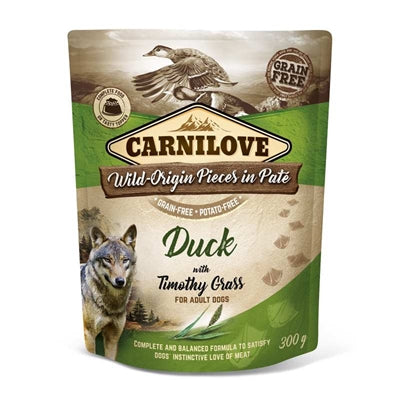 Carnilove Dog Pouch Eend / Timothy Gras 12X300 GR