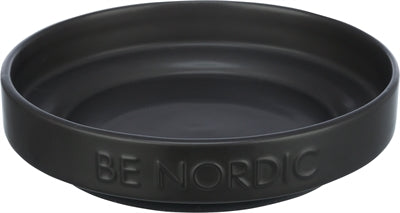 Trixie Be Nordic Voerbak Kat Keramiek / Rubber Zwart 16 CM