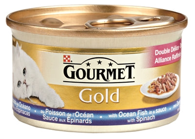 Gourmet Gold Luxe Mix Zeevis In Saus Met Spinazie 85 GR (24 stuks)