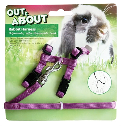 Out And About Happy Pet Konijnen Harnas En Looplijn Paars 20-30 CM 25-40 CM